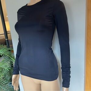Zara Black Long Sleeve Crewneck Top